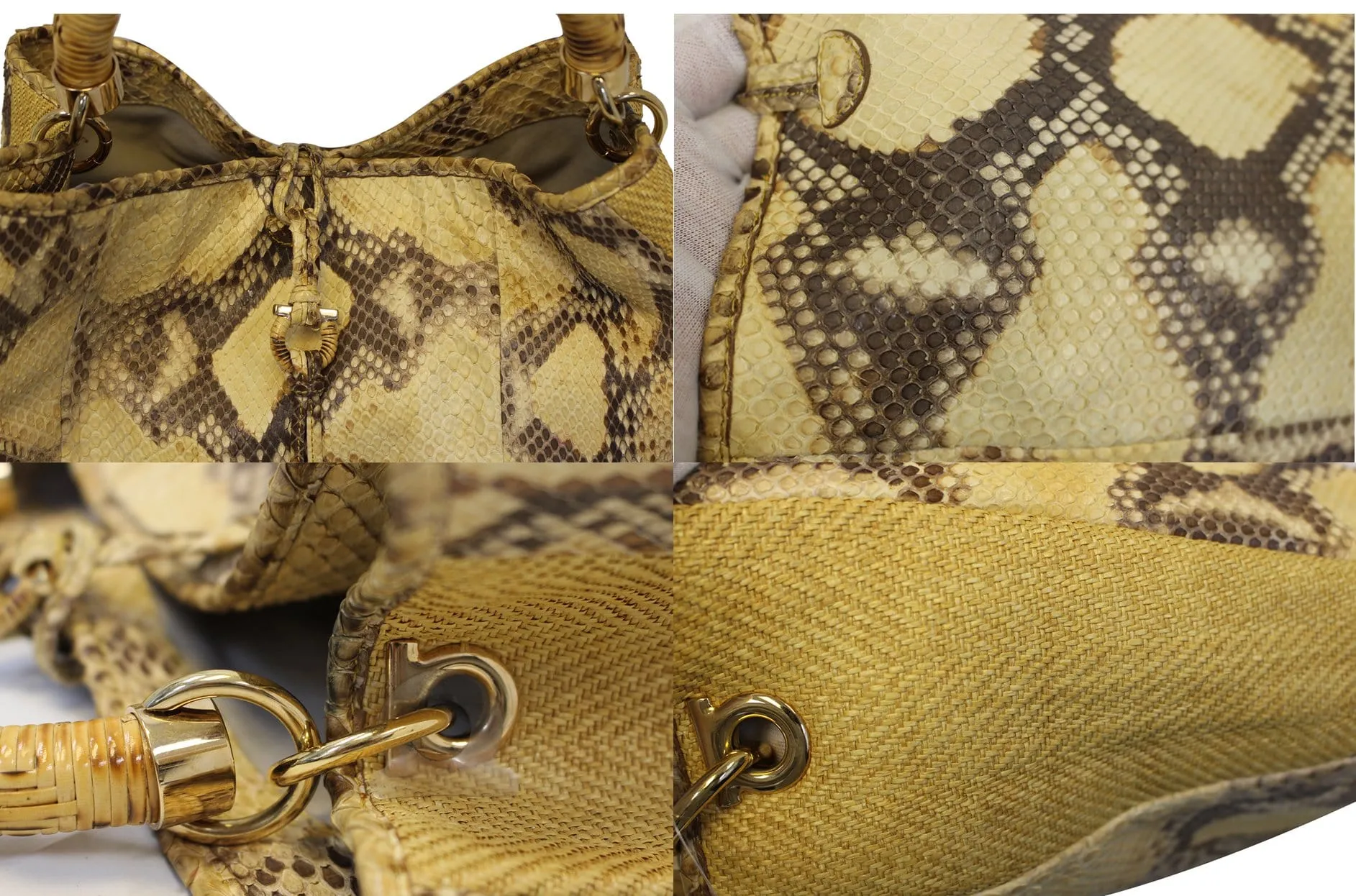 Salvatore Ferragamo kitty Python Leather Hobo Bag - Final Call