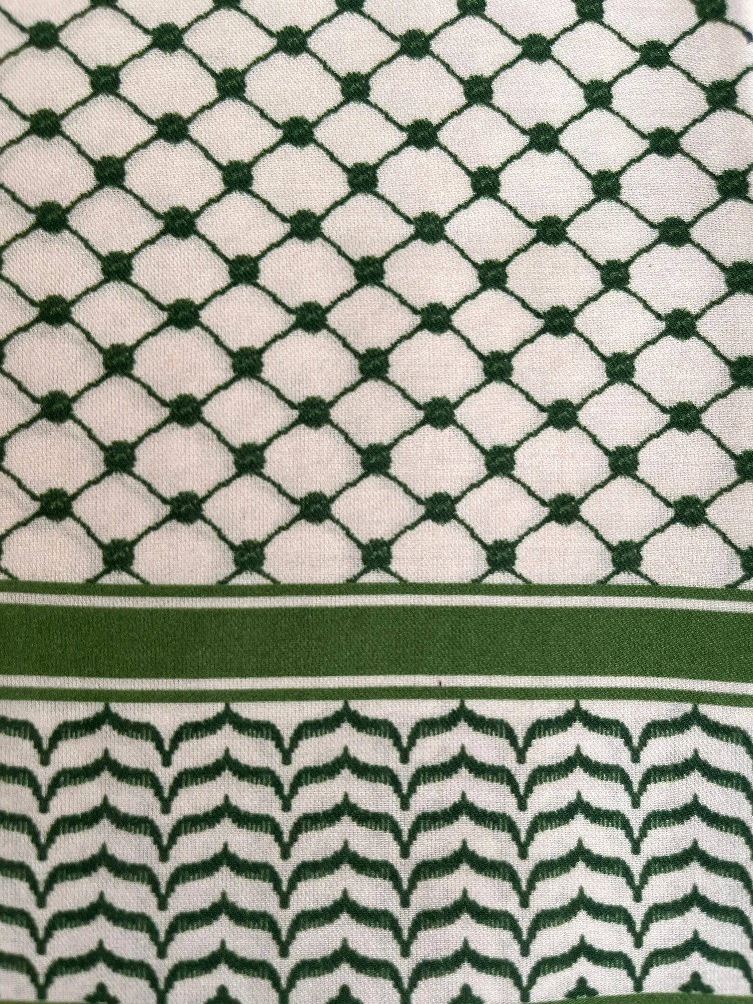 SAMPLE SALE!  Large Silk/Cotton Palestine Scarf (Olive) 40"x40"