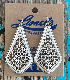 Satin Silver Trimmed Designer Look Earrings