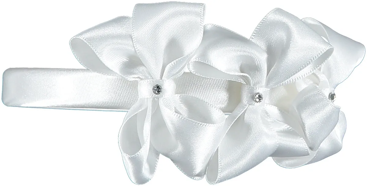 Satin Three Bows Headband Swarovski Diamanté