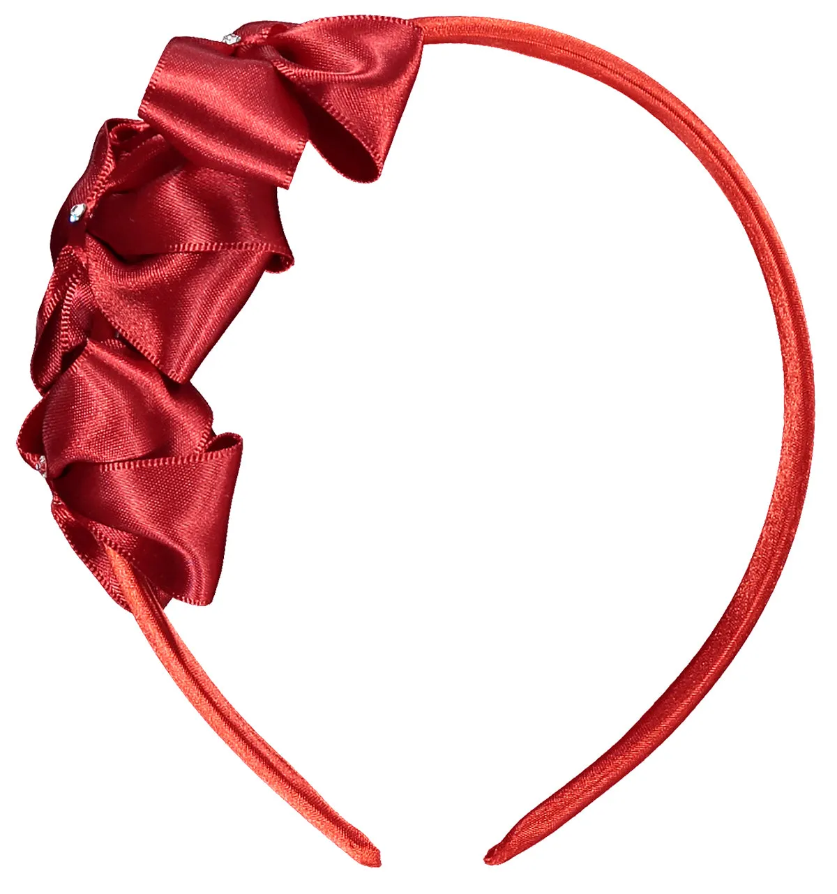 Satin Three Bows Headband Swarovski Diamanté