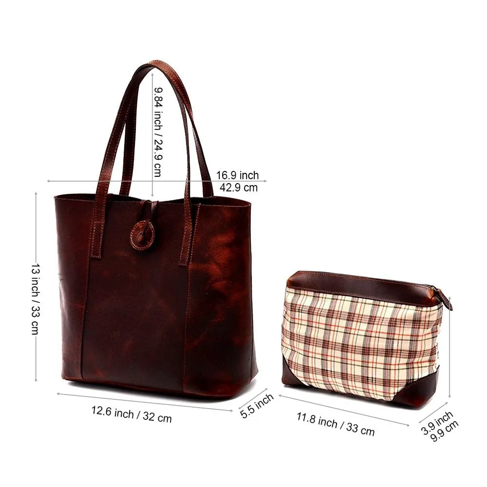 Savannah Leather Tote   FREE Matching Wallet & Vanity Bag
