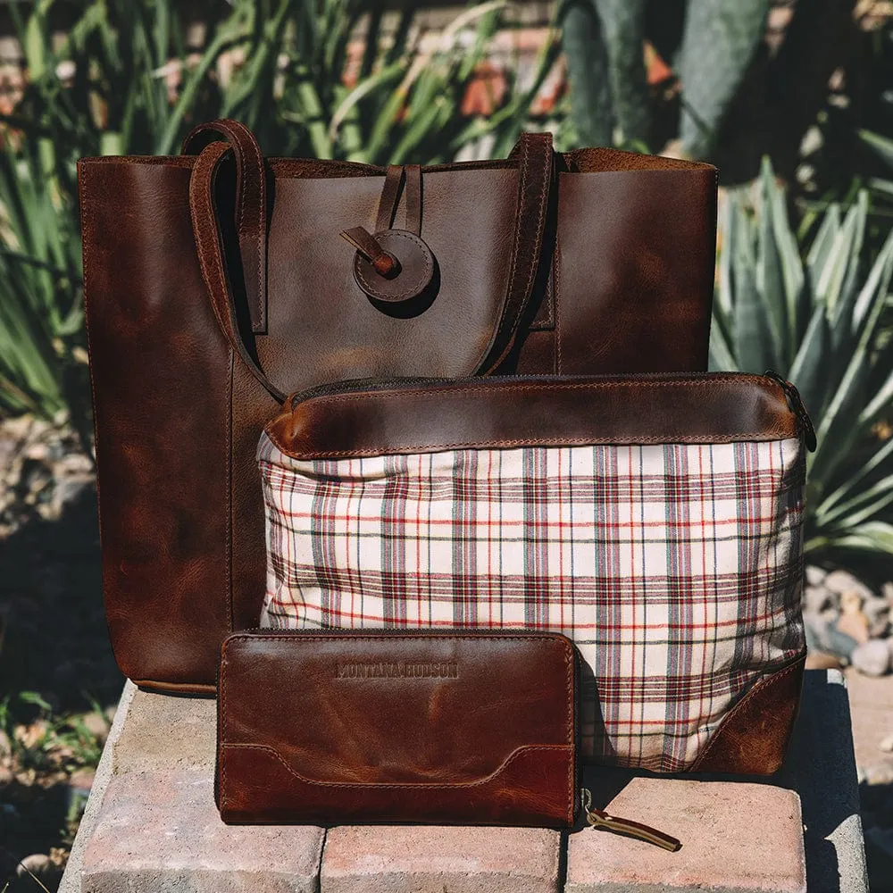 Savannah Leather Tote   FREE Matching Wallet & Vanity Bag