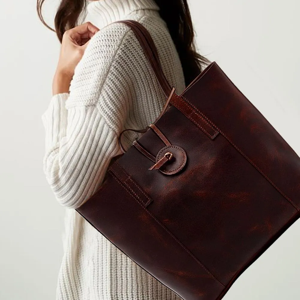 Savannah Leather Tote   FREE Matching Wallet & Vanity Bag