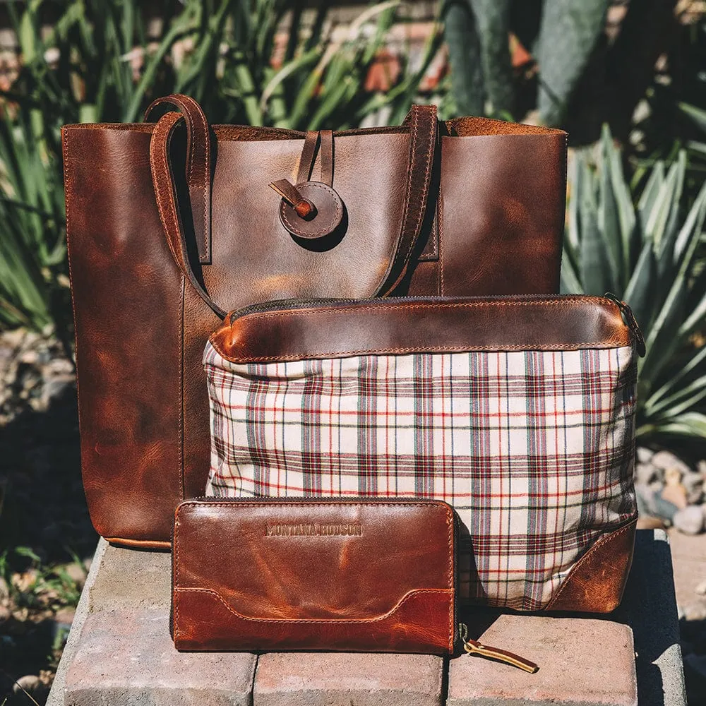 Savannah Leather Tote   FREE Matching Wallet & Vanity Bag