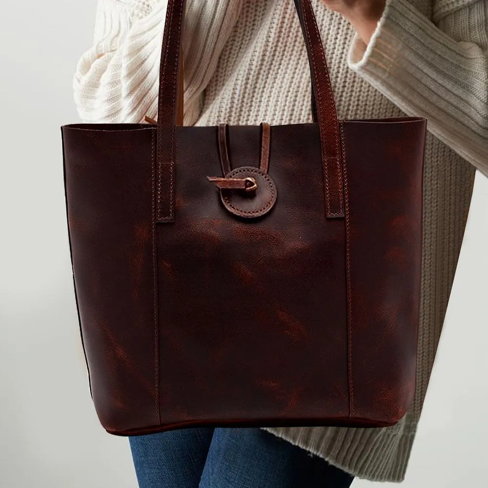 Savannah Leather Tote   FREE Matching Wallet & Vanity Bag