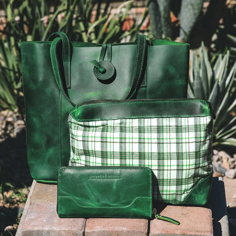 Savannah Leather Tote   FREE Matching Wallet & Vanity Bag