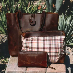 Savannah Leather Tote   FREE Matching Wallet & Vanity Bag