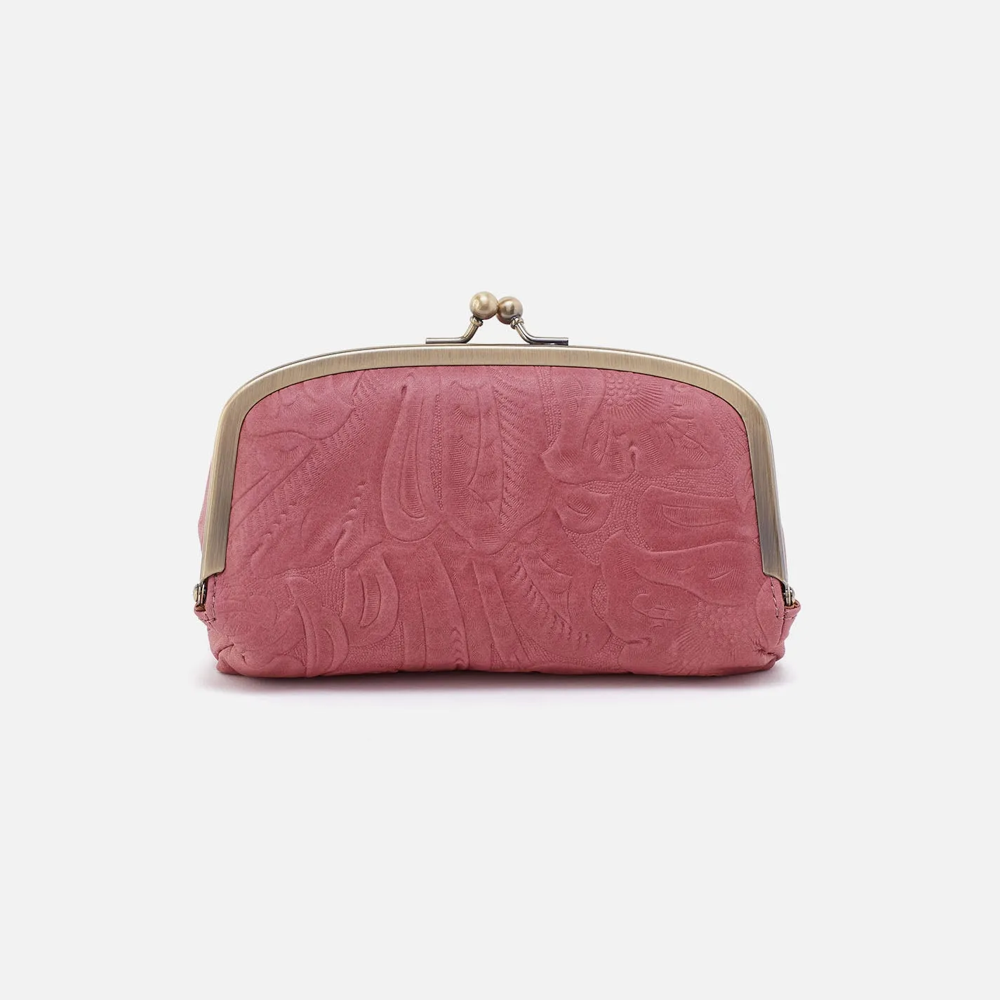 Save Face Frame Pouch In Tooled Embossed Leather - Mauve Tooled Emboss