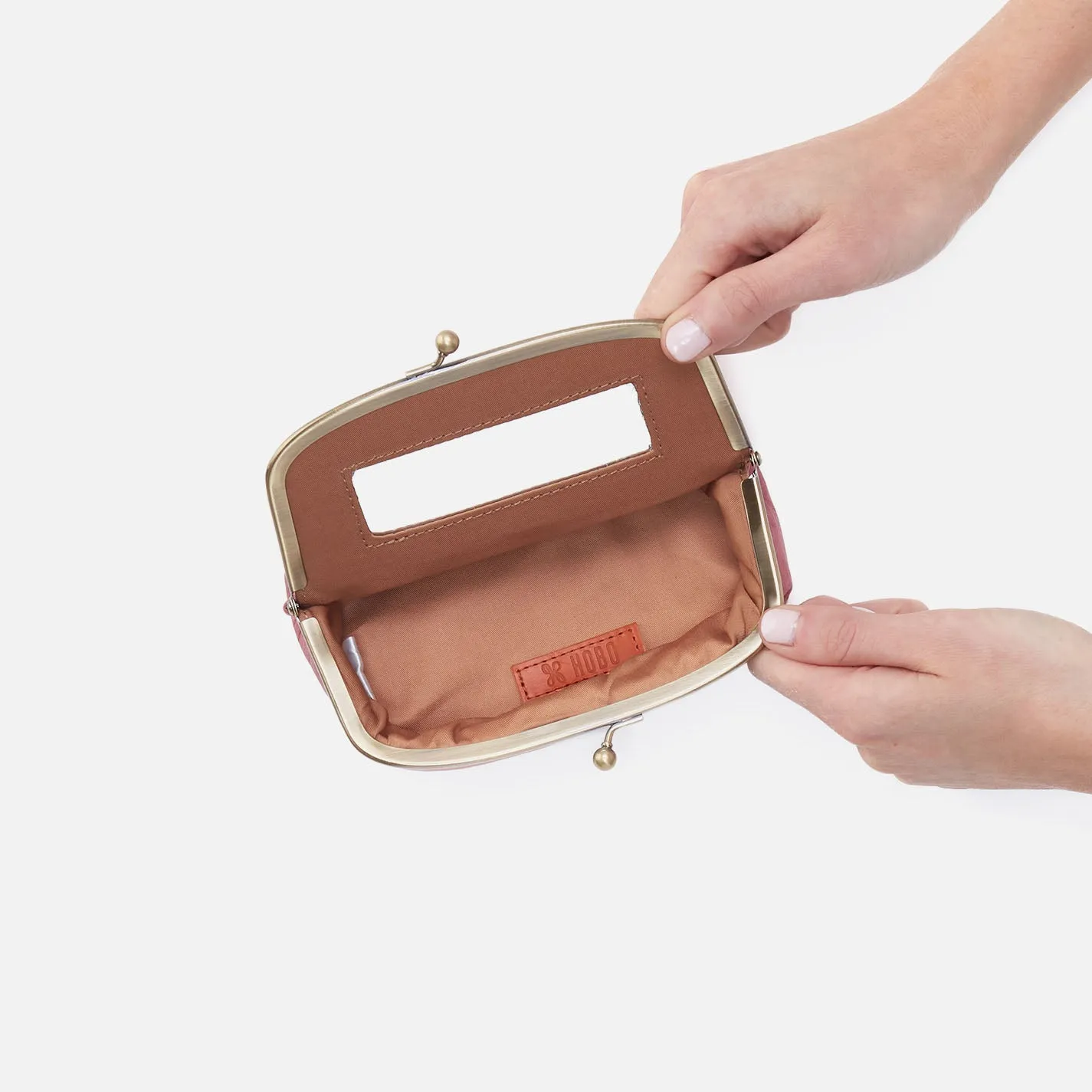 Save Face Frame Pouch In Tooled Embossed Leather - Mauve Tooled Emboss