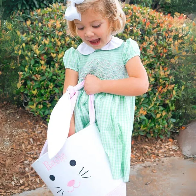 Seersucker Easter Bunny Bucket