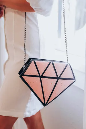 Shimmer & Shine Diamond Crossbody Bag - Peach