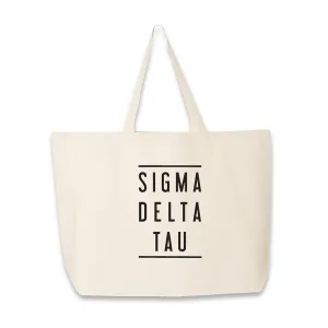 Sigma Delta Tau Sorority Printed on a Cotton Canvas Tote Bag