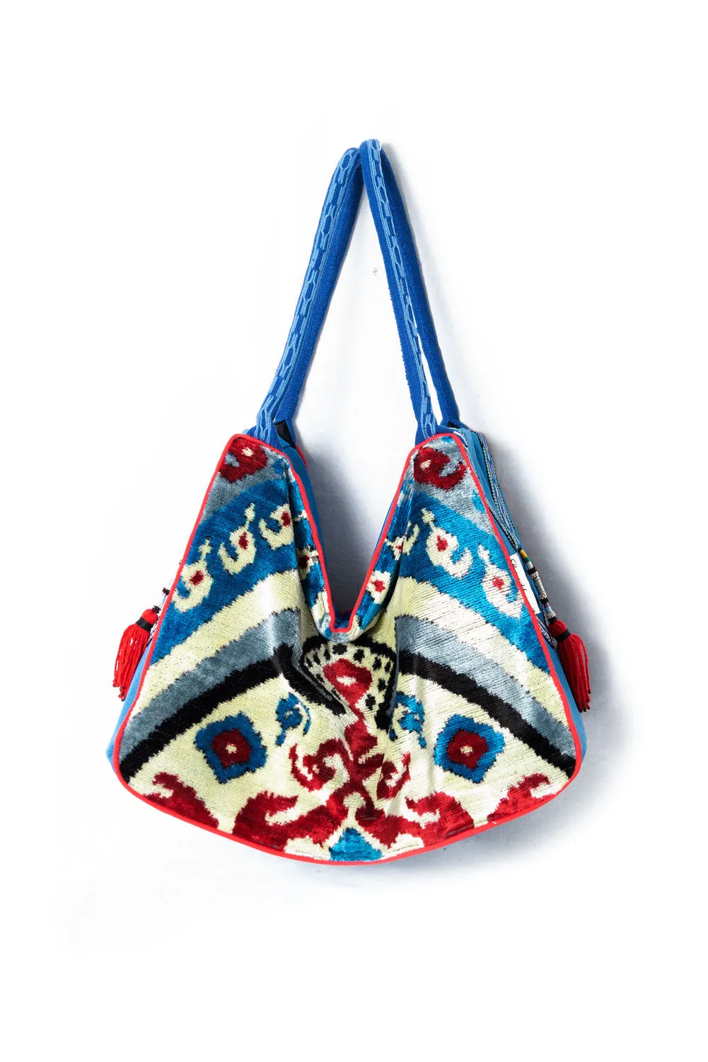 Silk Ikat Velvet Hobo Bag