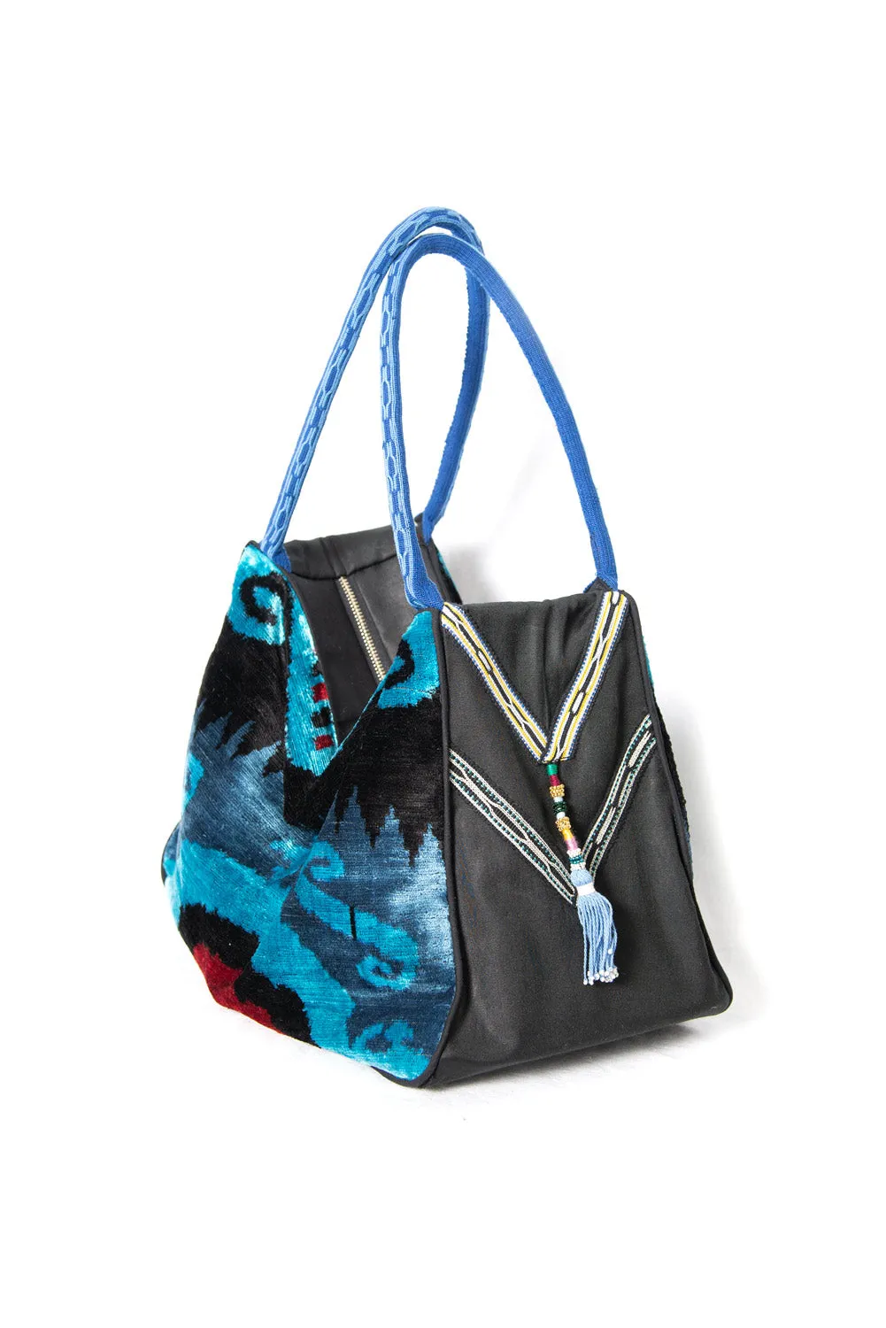 Silk Ikat Velvet Hobo Bag