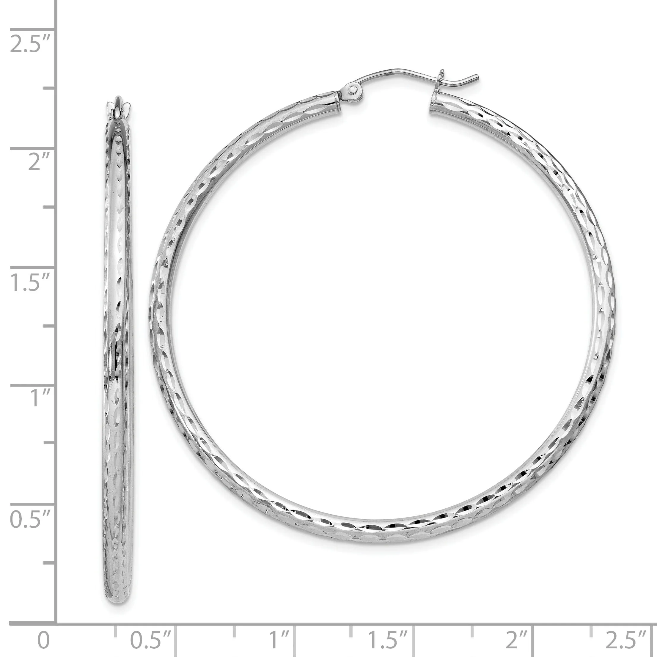 Silver D.C Hollow Hoop Wire Cluch Earrings