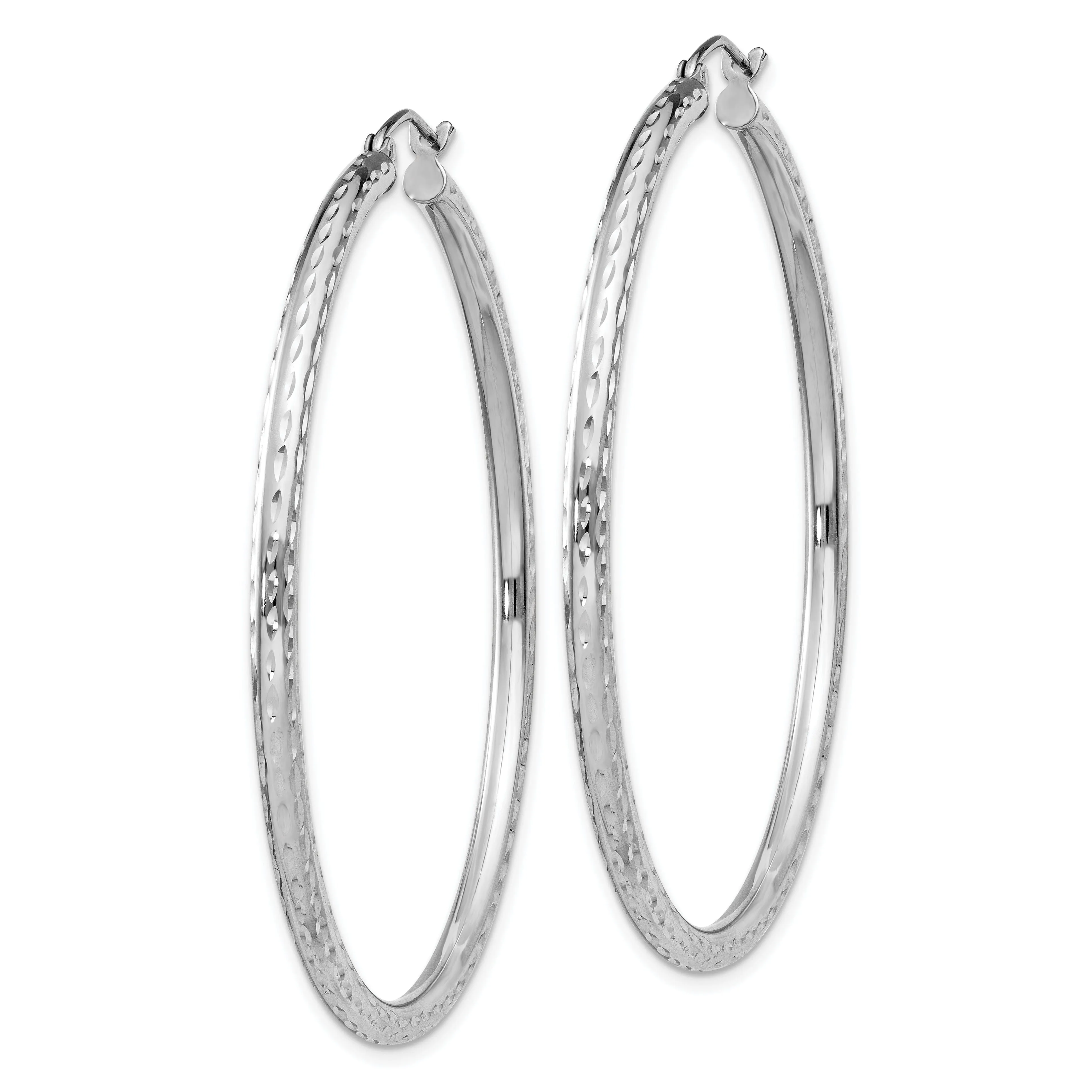 Silver D.C Hollow Hoop Wire Cluch Earrings