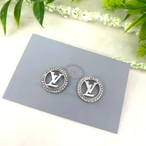 Silver Halo LV Stud Earrings
