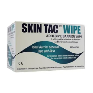 Skin Tac Adhesive Barrier Wipe, 150 Count (3 Boxes of 50)