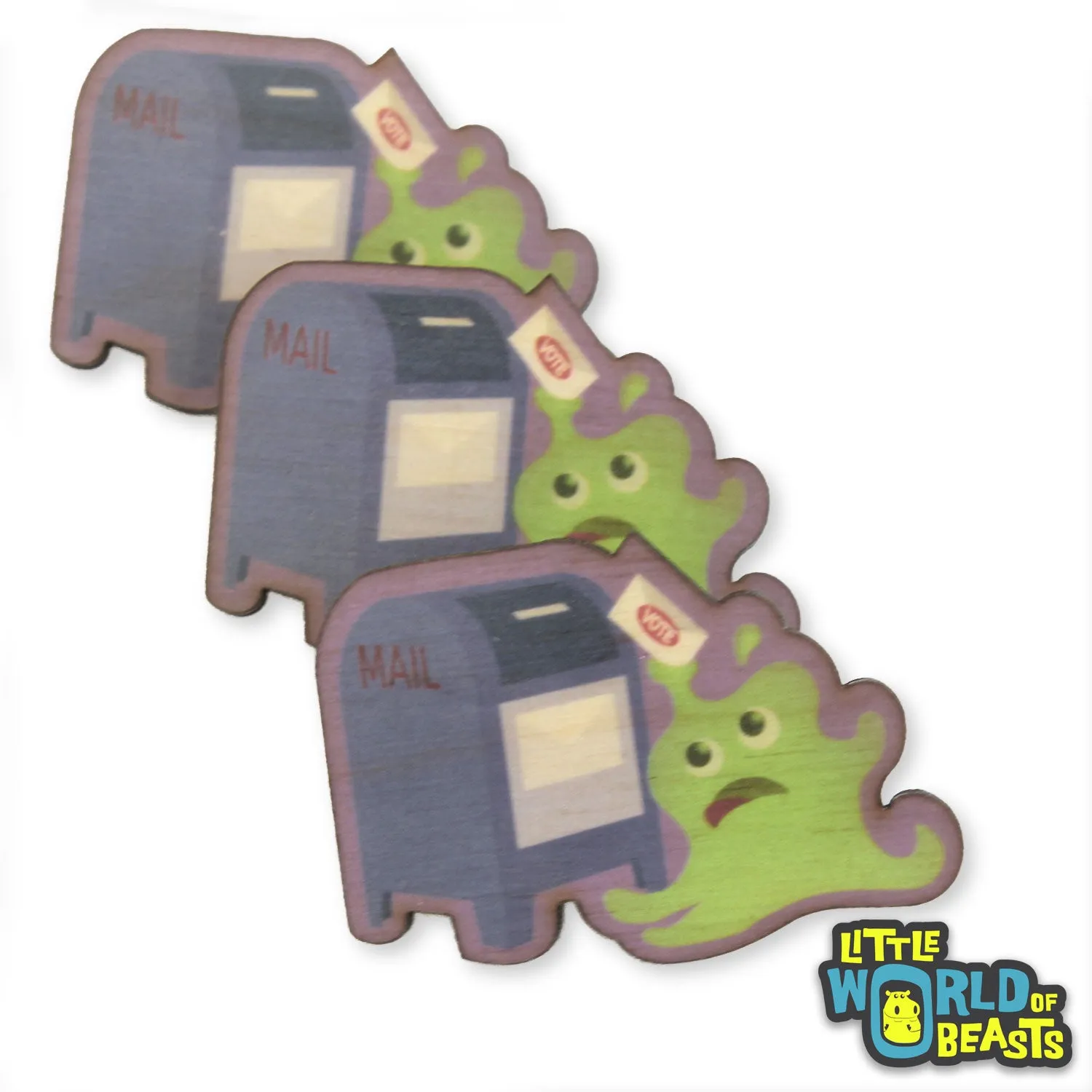 Slime Casts a Vote - Mundane Monster Wooden Pin