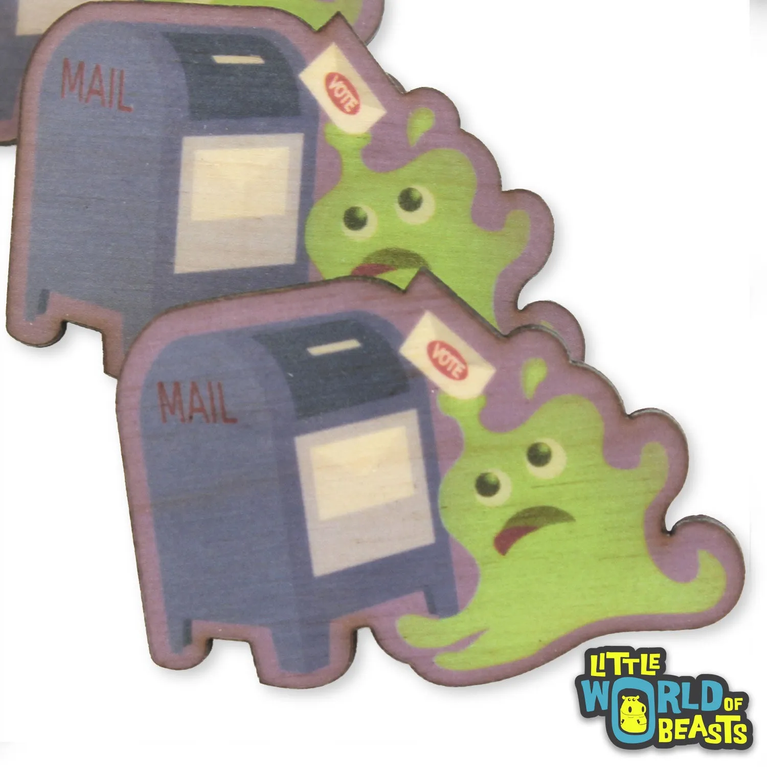Slime Casts a Vote - Mundane Monster Wooden Pin