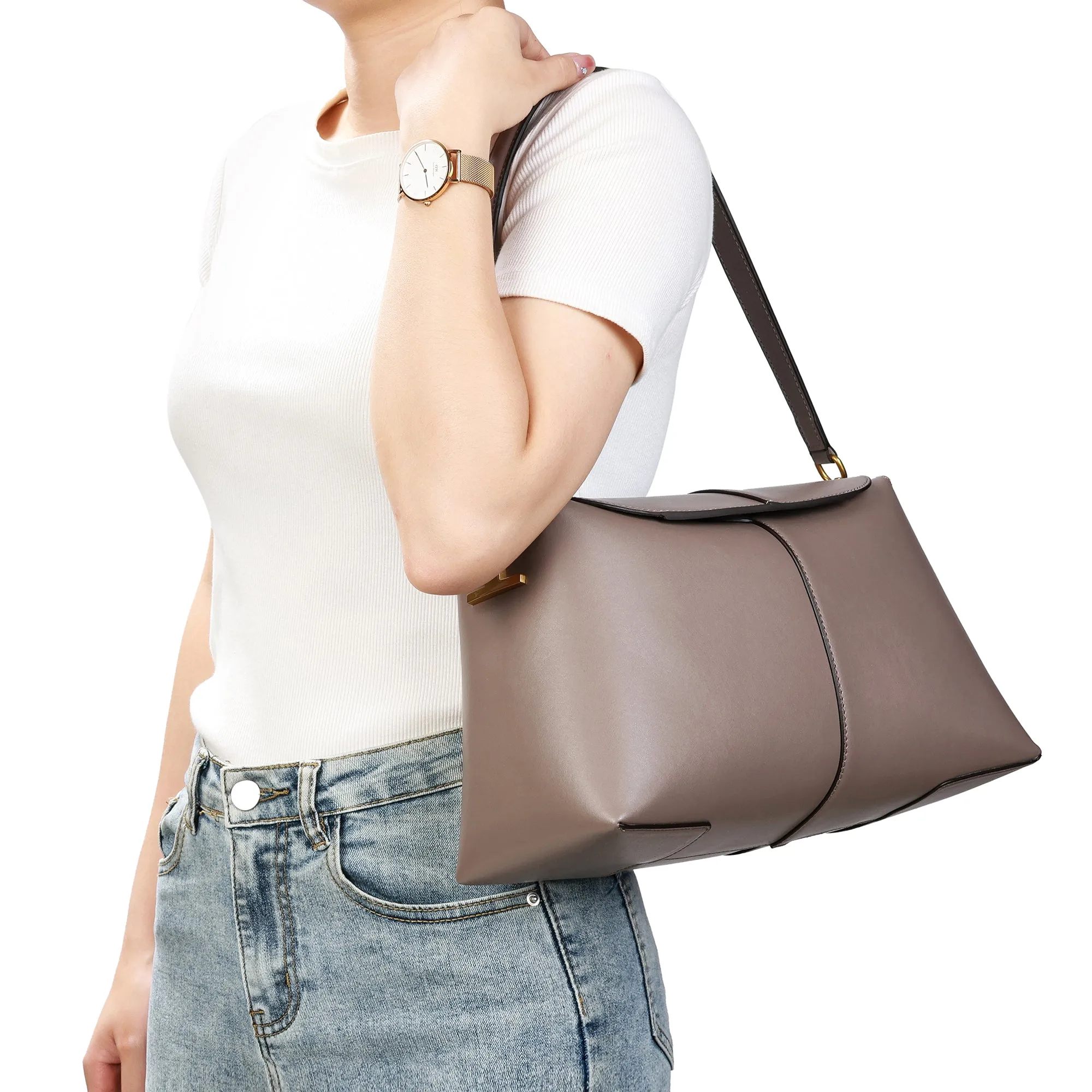Smooth Leather Hobo/Tote Bag