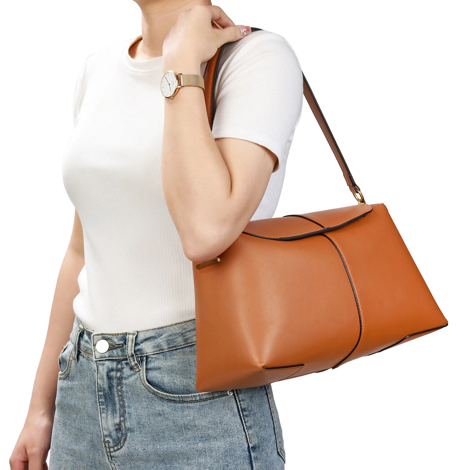 Smooth Leather Hobo/Tote Bag