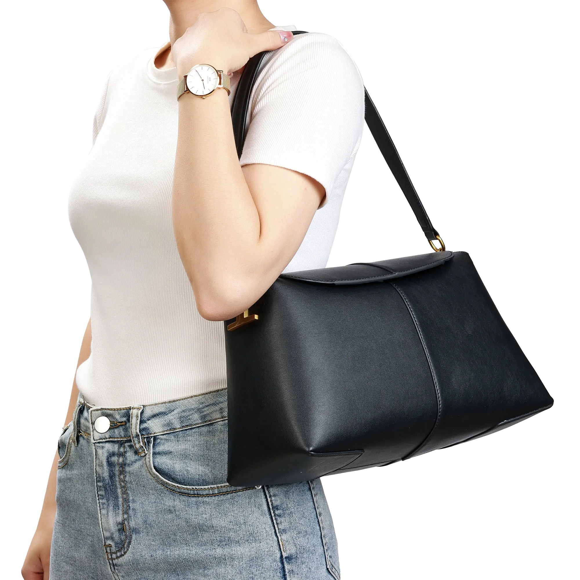 Smooth Leather Hobo/Tote Bag