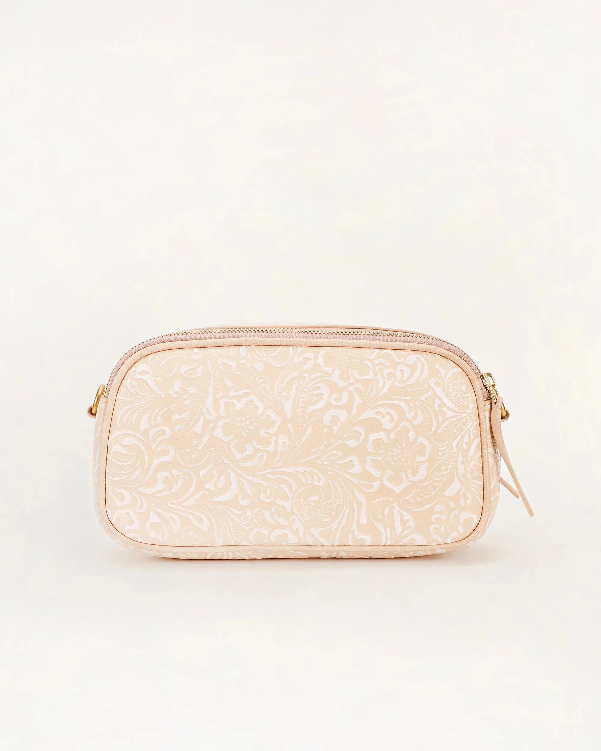 Sophia Shoulder Bag - Beige Floral Leather