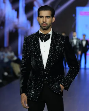 Sparkling Designer Black Tuxedo Suit