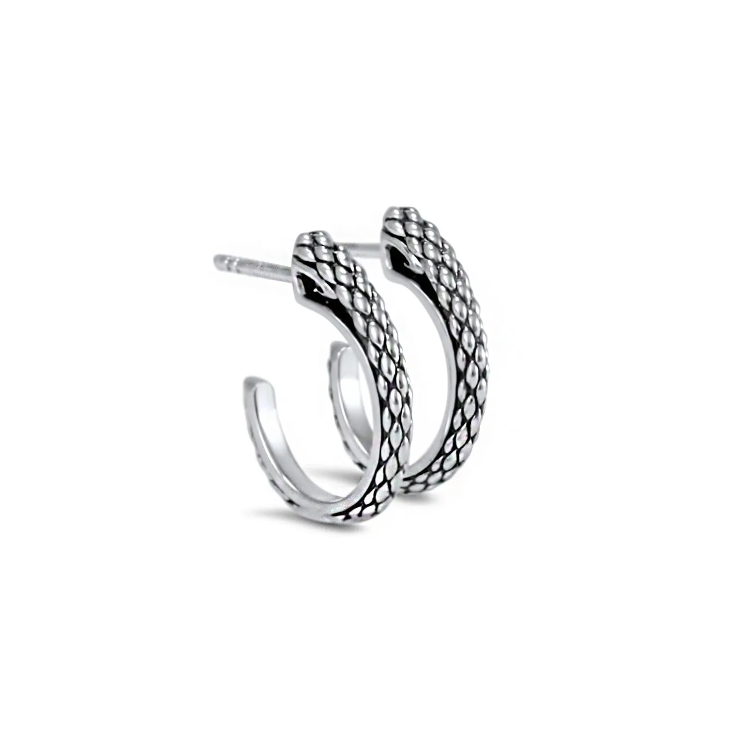 Spirit Python Hoop Earring 18mm - Sterling Silver