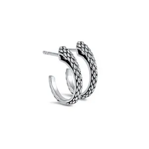 Spirit Python Hoop Earring 18mm - Sterling Silver
