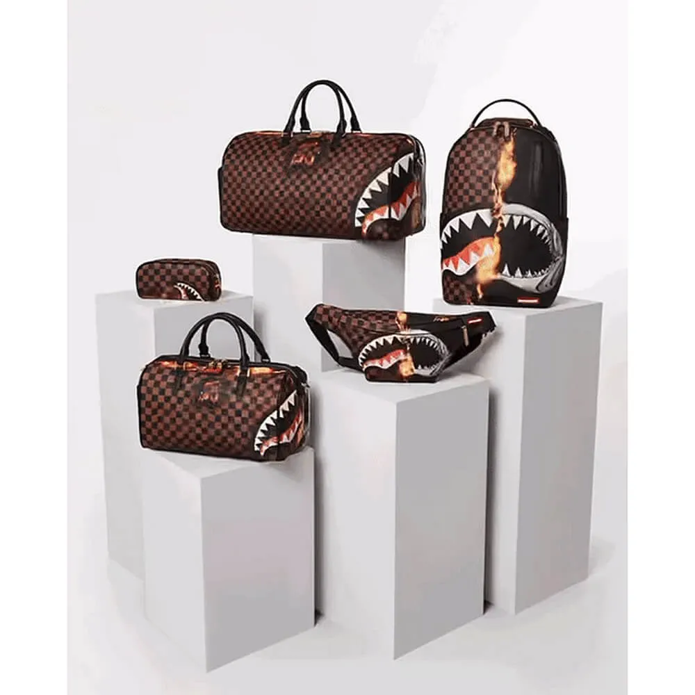 Sprayground Burnt Sharks In Paris Savvy Crossbody Brown/Black