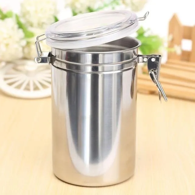 Stainless Steel Airtight Sealed Canister Coffee Bean Flour Tea Container Jar Box S-XL size