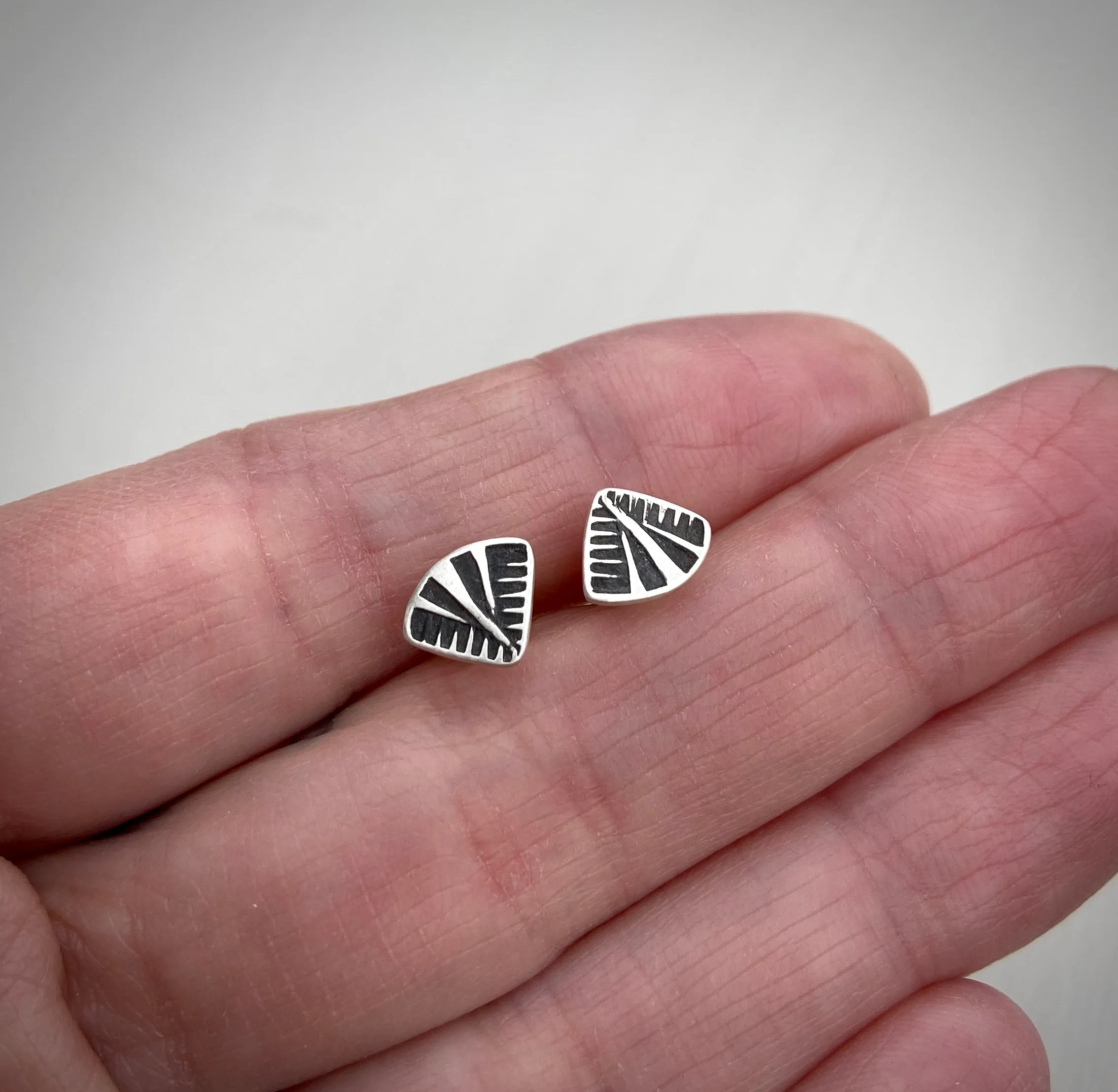 Stamped Stud Earrings