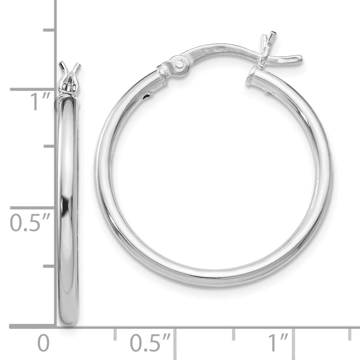 Sterling Silver Polished Hinged Hoop Earrings