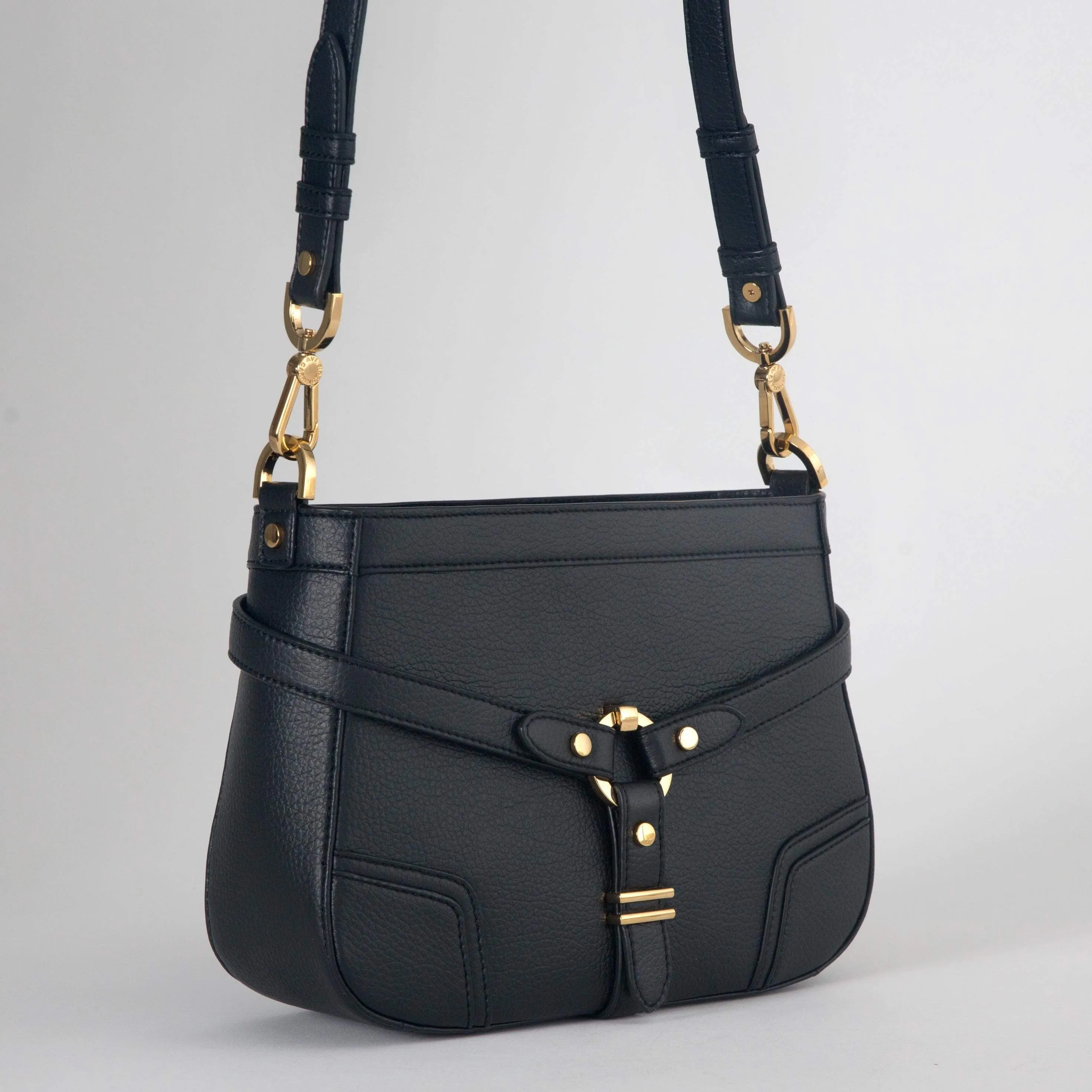 Stockholm Vegan Leather Crossbody Bag | Black