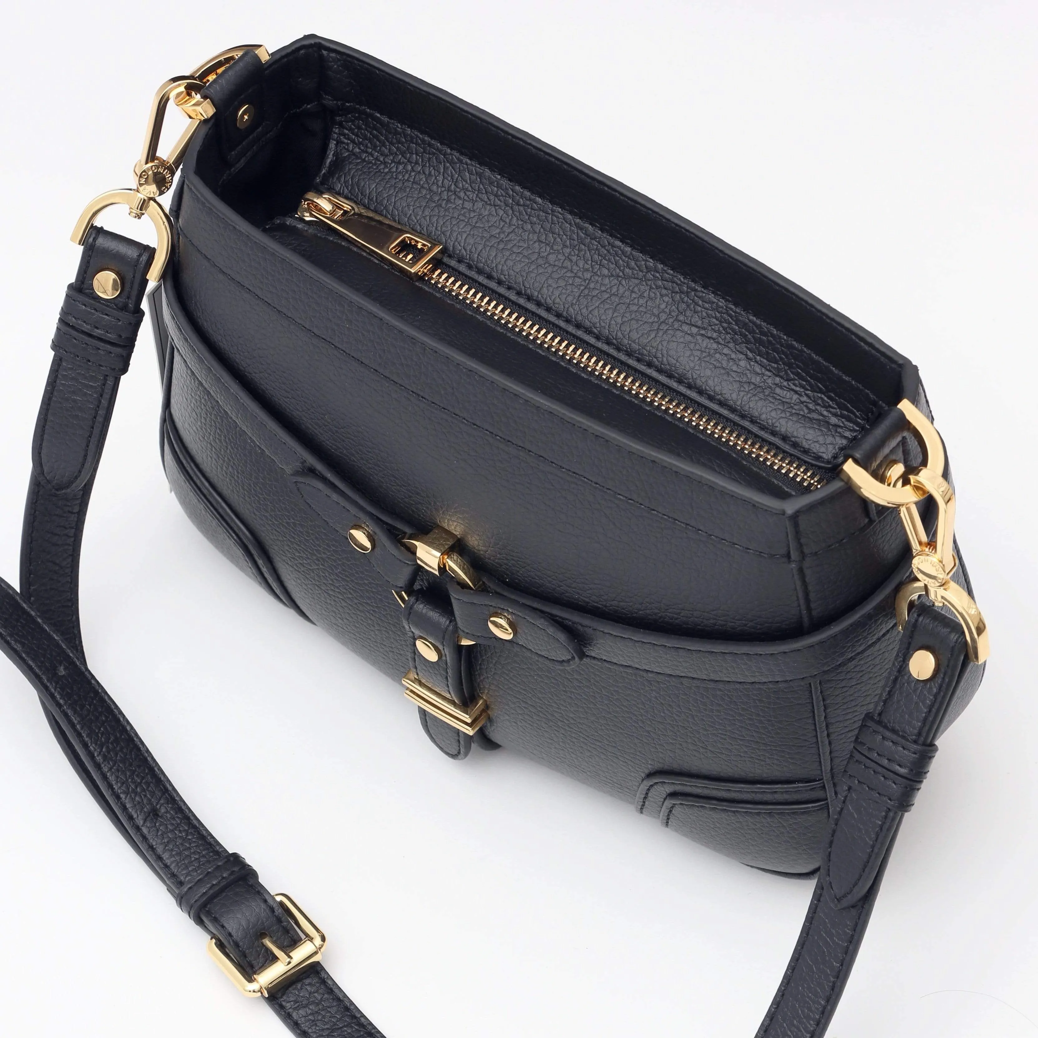 Stockholm Vegan Leather Crossbody Bag | Black
