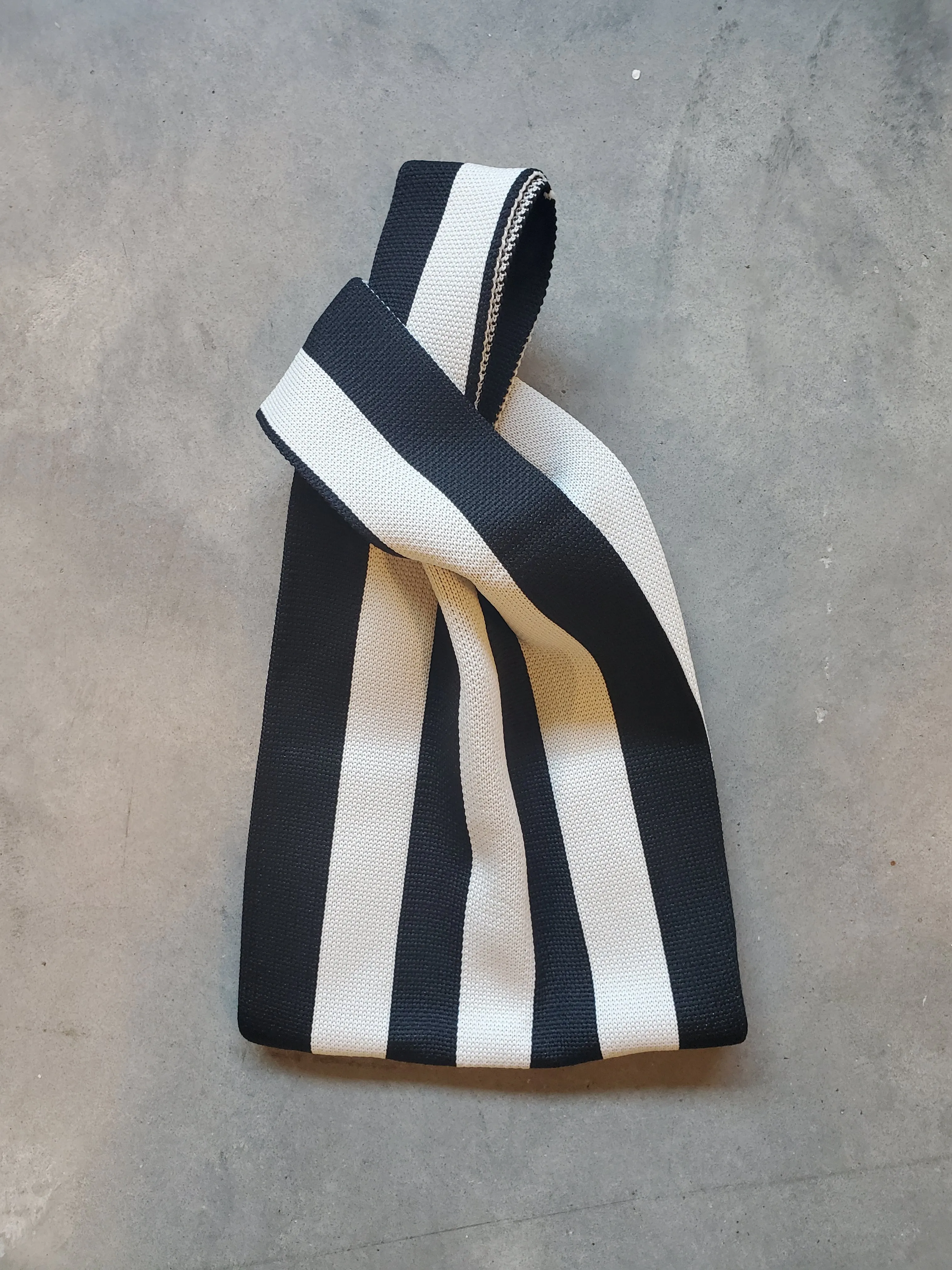 Stripe Knit Mini Tote - Black / White