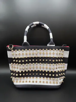 Striped Spike Tote