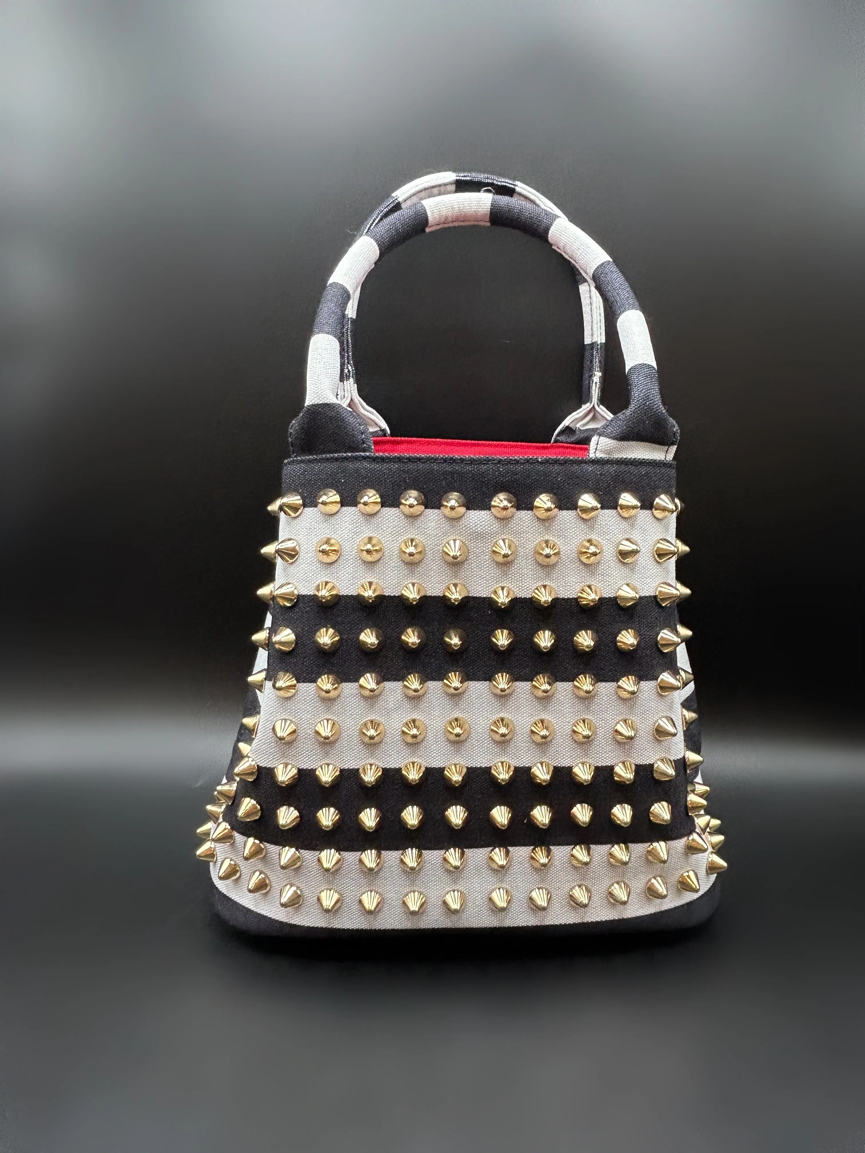 Striped Spike Tote