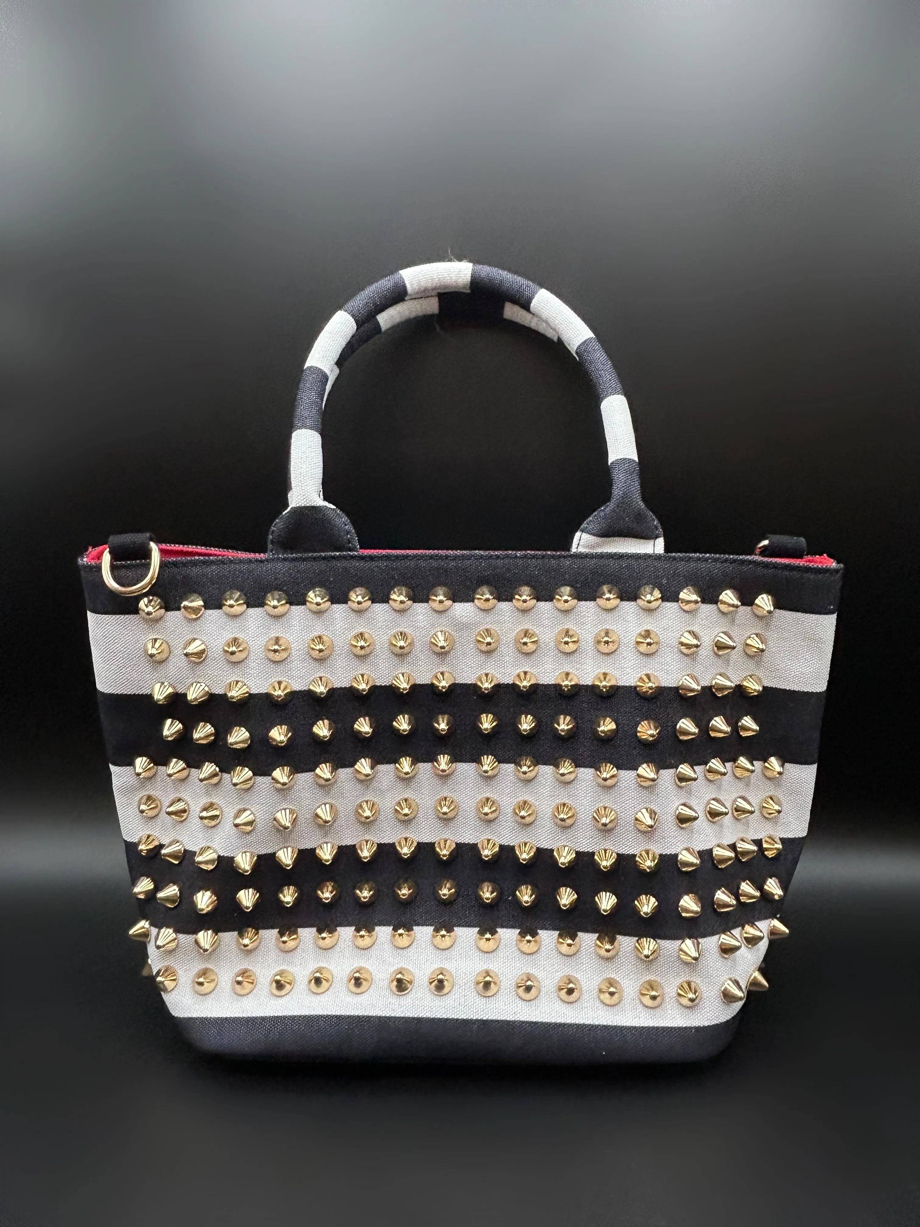 Striped Spike Tote