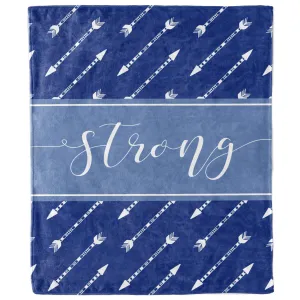 Strong Blue with White Arrows Blanket