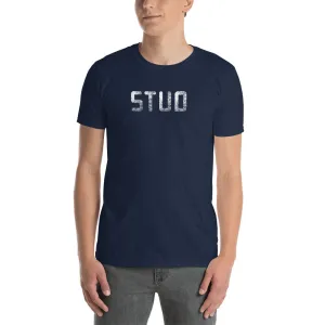 Stud T Shirt Navy Cotton One Word Stud T Shirt for Men
