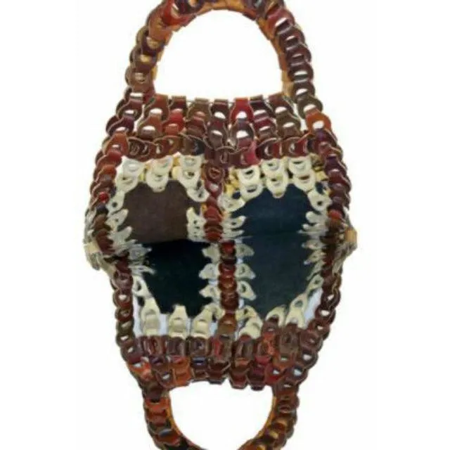 Super Cool Vintage Leather Chain Purse Hand Bag  Hobo Browns 1970S
