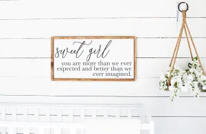 Sweet Girl Nursery Sign