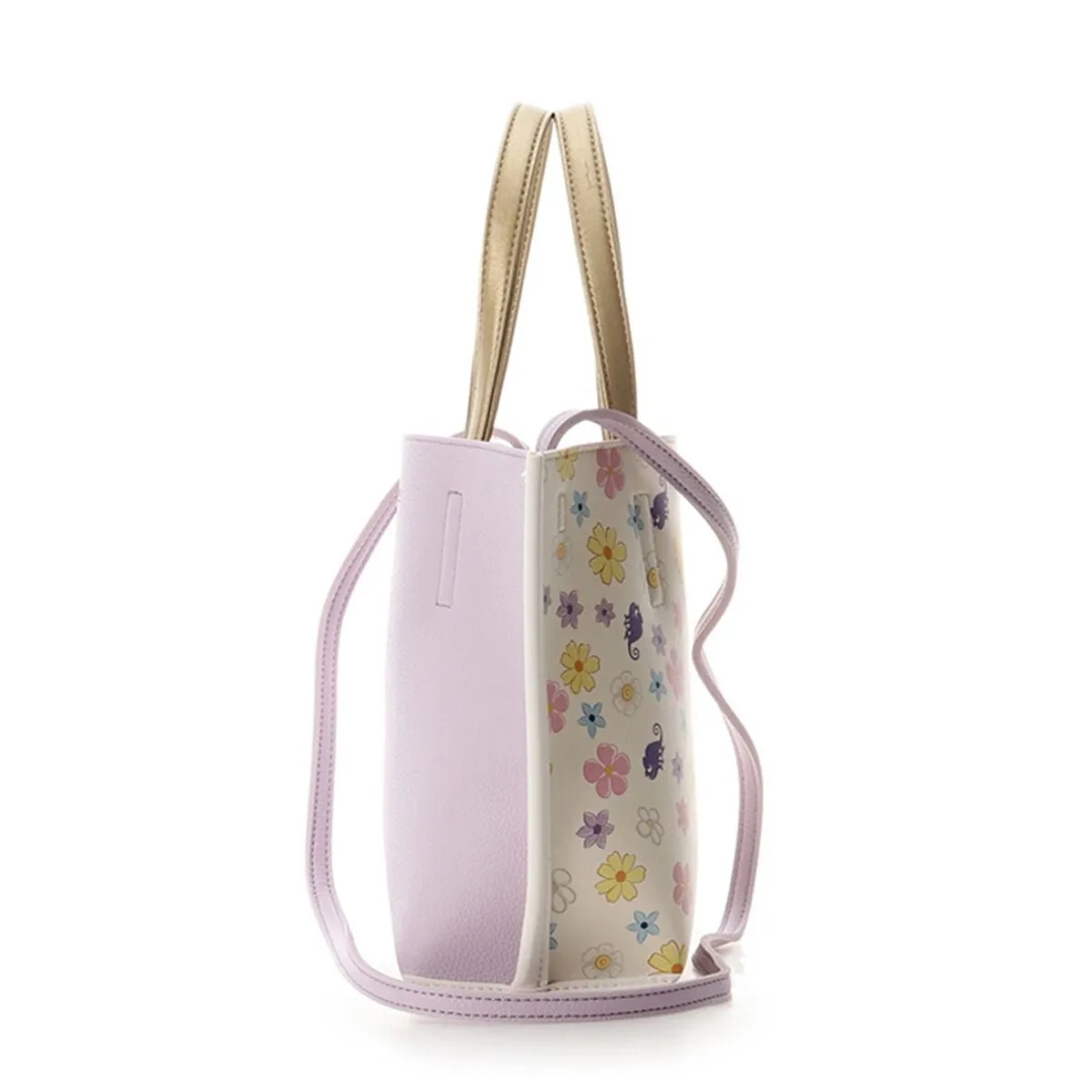 Tangled Rapunzel Flowers and Pascal Lavender Crossbody Bag
