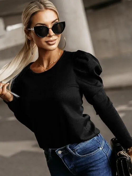 Tania Round Neck Long Sleeve Blouse