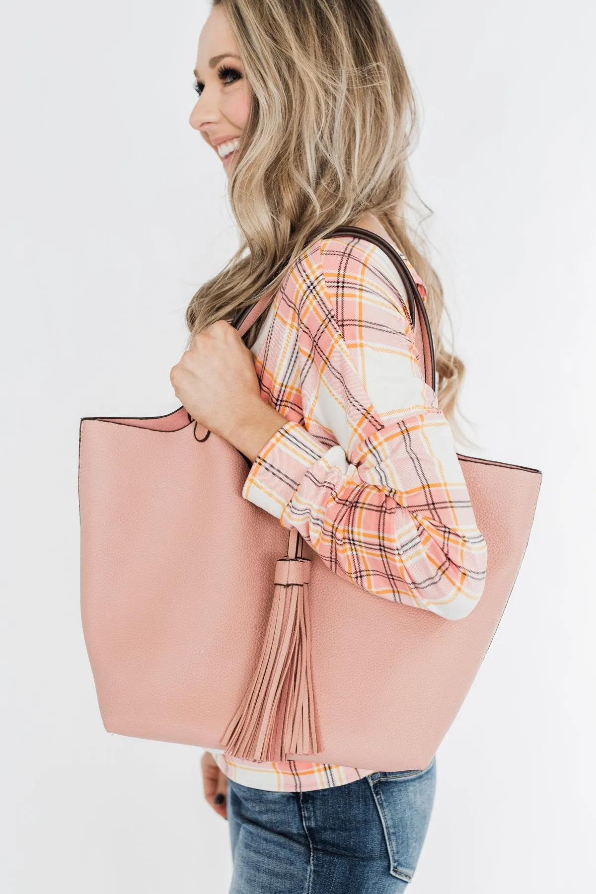 Tassel Detail Purse- Blush