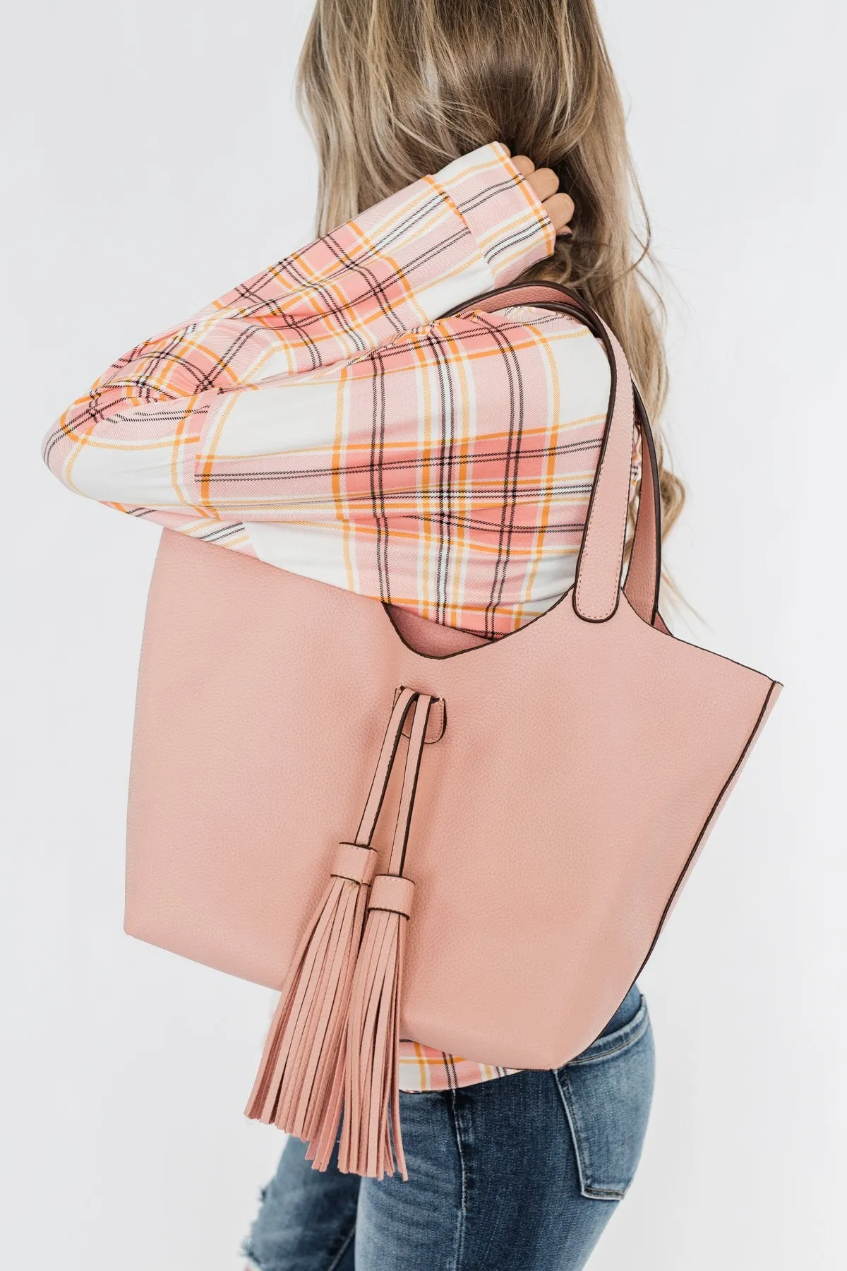 Tassel Detail Purse- Blush
